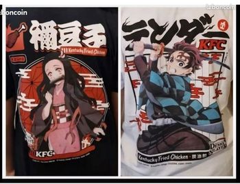 Lot Neuf et Scellé T-shirt taille L/XL Tanjiro + Nezuko Demon Slayer x KFC