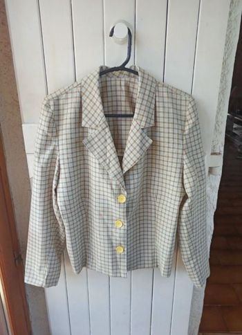 Blazer à carreaux vintage oversize