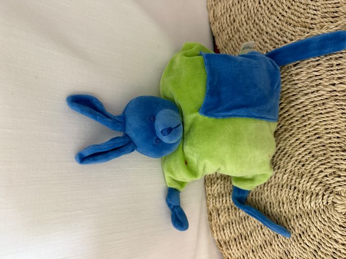 Doudou lapin semi-plat coussin marque Air france - photo numéro 5
