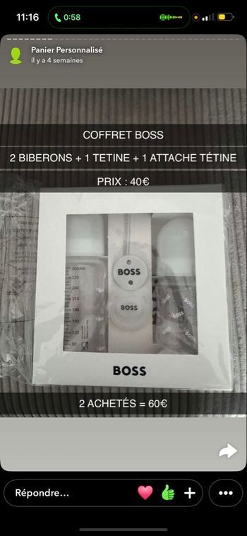 Coffret boss biberons neuf