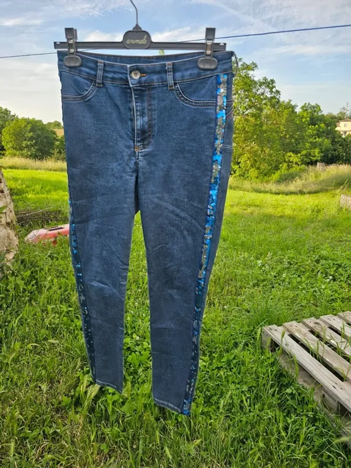Jean bleu avec. Sequin /femmet taille m - photo numéro 8