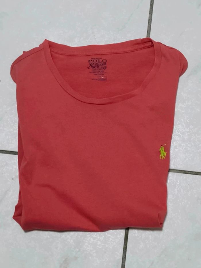 T-shirt Ralph Lauren Vintage Y2K Corail Logo Vert – Custom Fit M - photo numéro 8