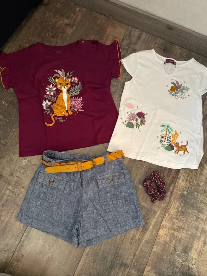 Ensemble tee shirt + short + chouchou