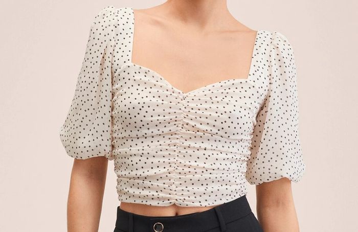 Blouse à pois manches bouffant’s - Mango - photo numéro 3