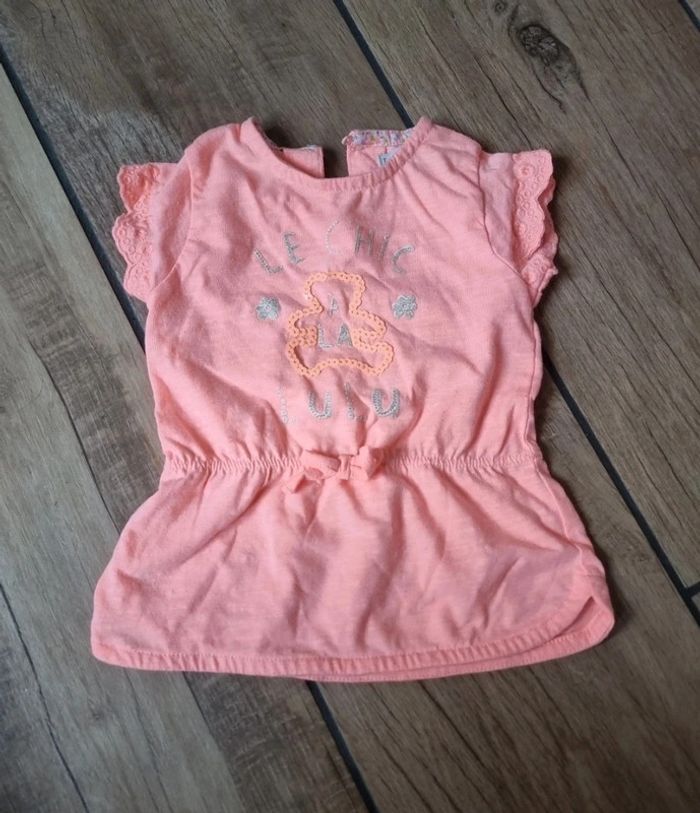 Ensemble d'été corail en 6 mois lulu castagnette - photo numéro 3