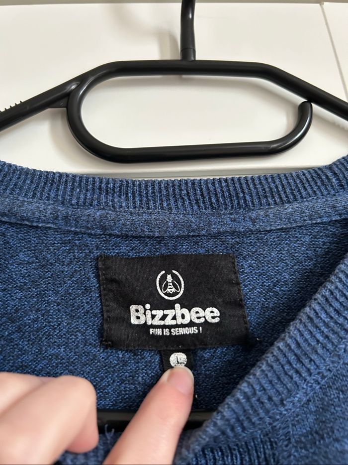 Pull bleu à motifs Homme Bizzbee Taille L - photo numéro 6