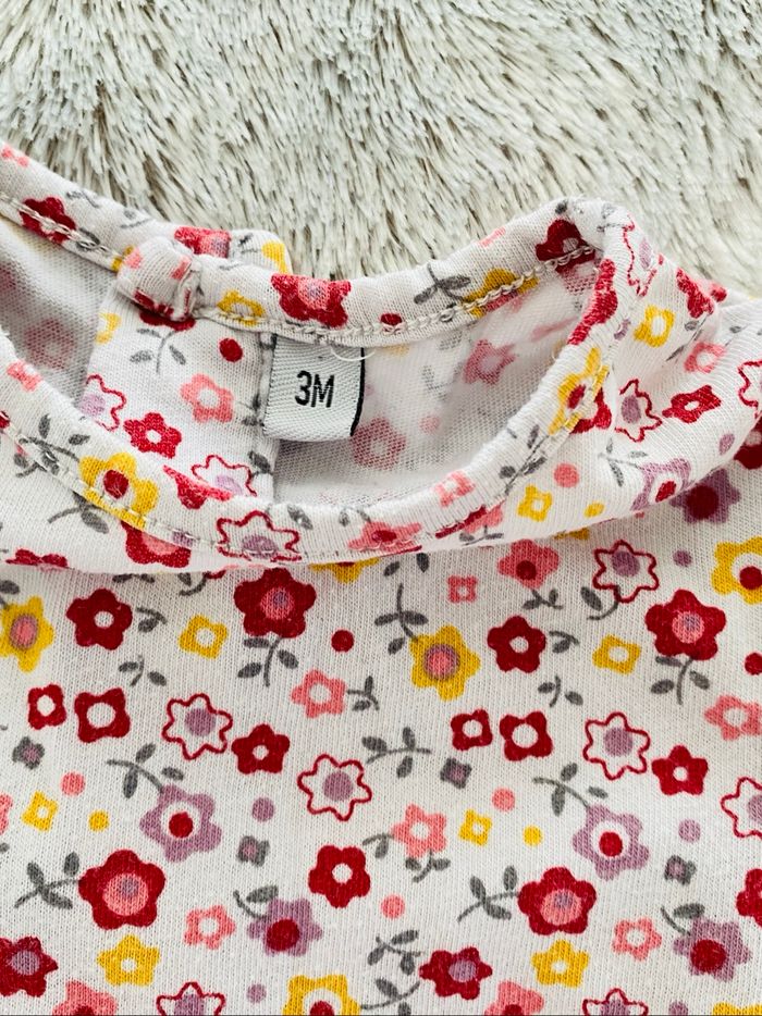 Ensemble Bloomer Culotte Tee Shirt Fleurs Bébé 3 mois - photo numéro 6
