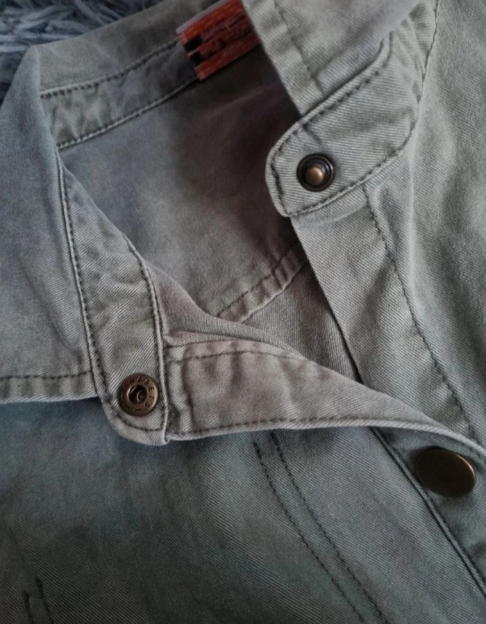 Veste en jean kaki mixte - photo numéro 4