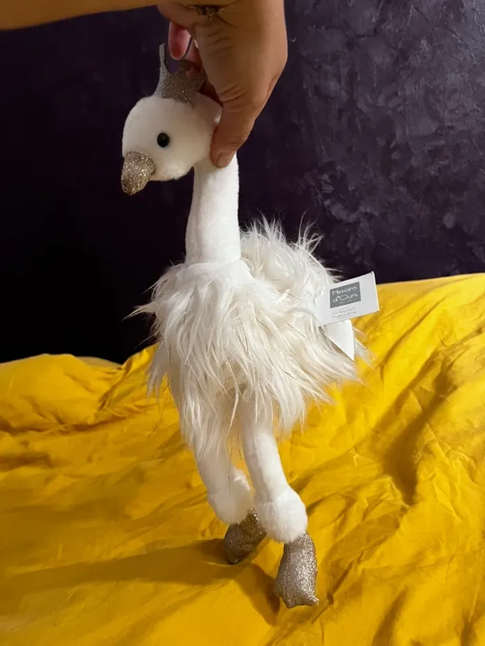 Superbe doudou peluche cygne blanc histoire d’ours - photo numéro 2