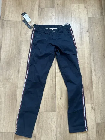 Jeans Chino à bandes bleu marine Teddy Smith 14ans