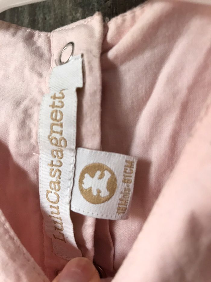 Robe bouffante rose à fleur fille 18 mois rose et blanche Lulu Castagnette - photo numéro 5