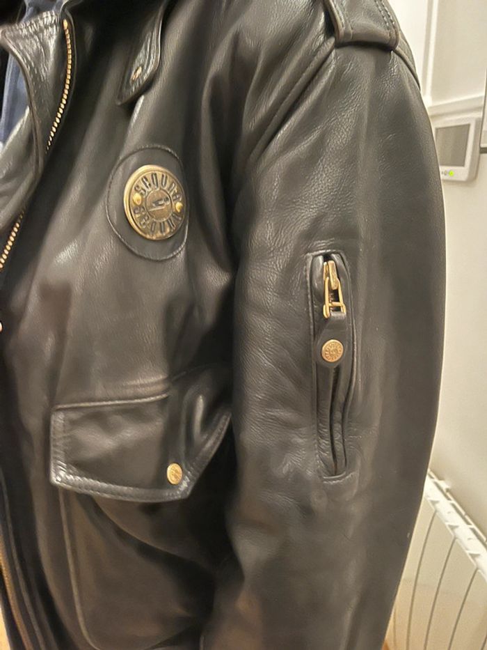 Veste bombardier cuir homme L - photo numéro 2