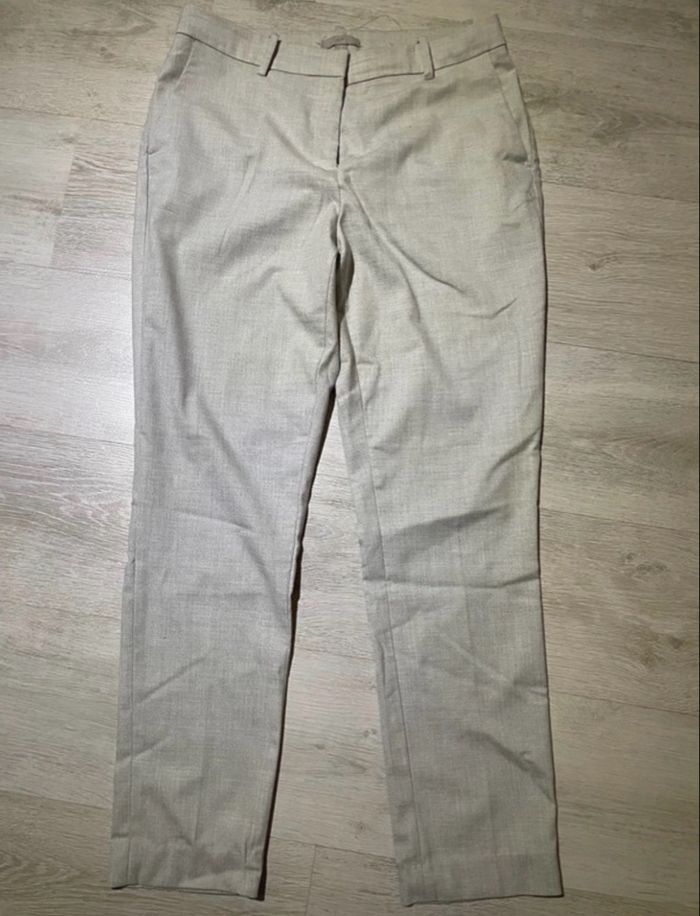 Pantalon tailleur gris clair