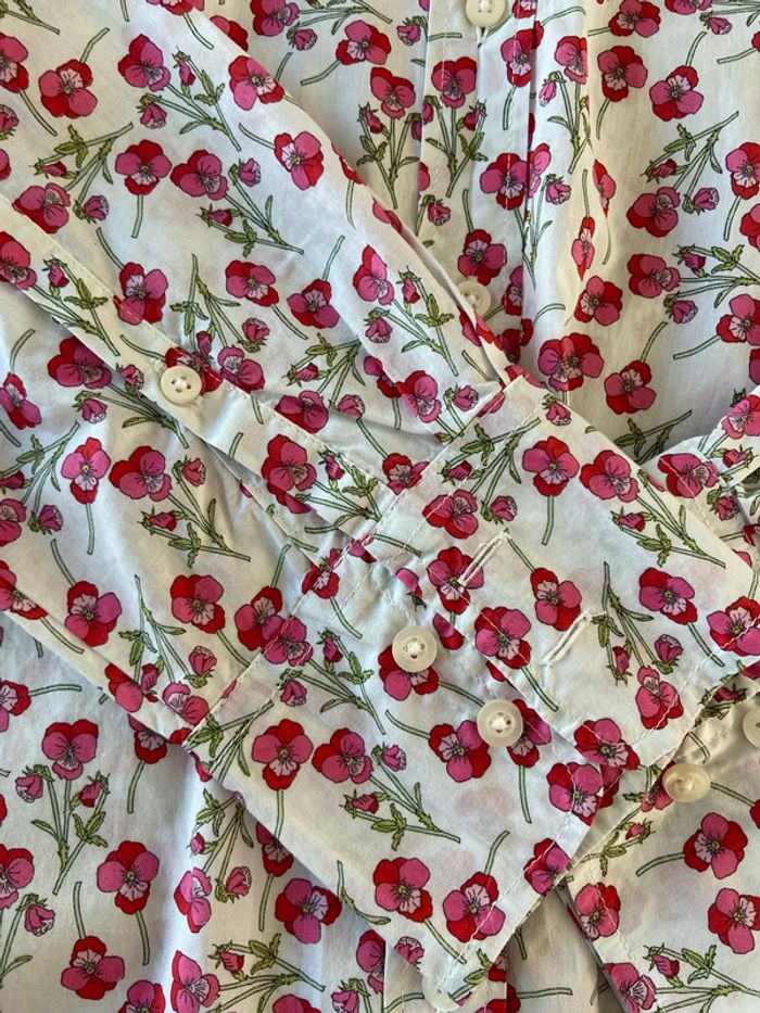 Chemisier JCrew x Liberty blanc fleurs roses taille 40 - photo numéro 6
