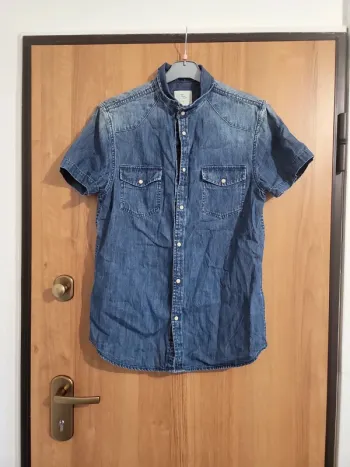 Chemise jeans manche courte taille M