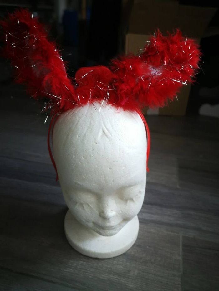 Serre tête rouge oreilles déguisement - photo numéro 4