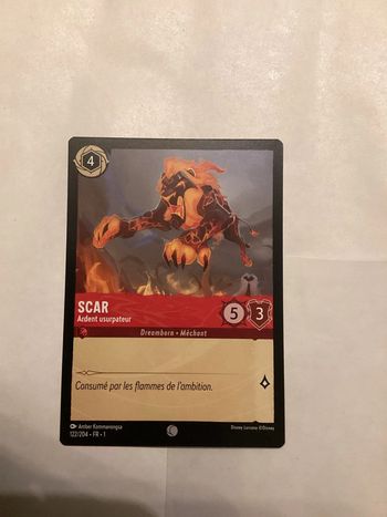 carte disney ravensburger lorcana FR scar méchant 122/204.FR.1  Non foil première édition