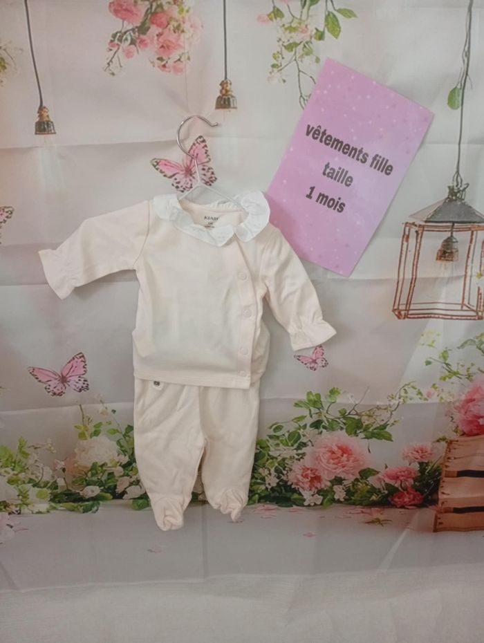 Ensemble fille Kiabi rose clair taille 1 mois / 56 cm
