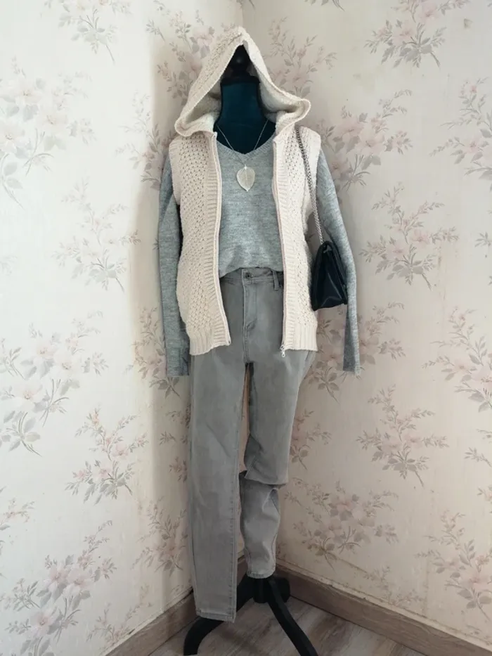 Pantalon gris clair skinny  / gémo / (42)