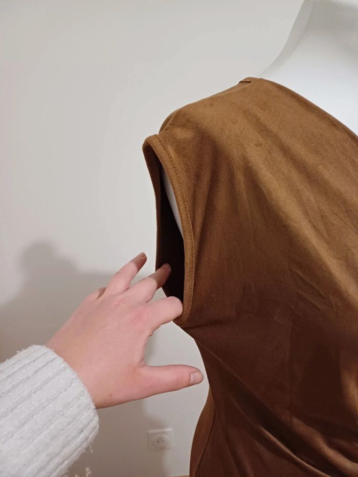 Robe marron chic en suédine New Feeling taille S/M 36/38 - photo numéro 6