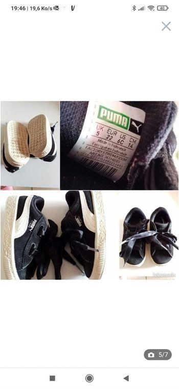 Basket Puma noir à lacets taille 27