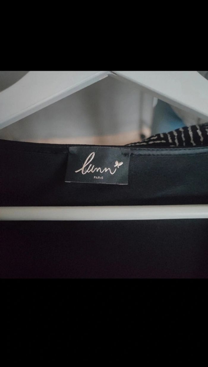 Robe près du corps noire à motifs Lunn Paris - photo numéro 3