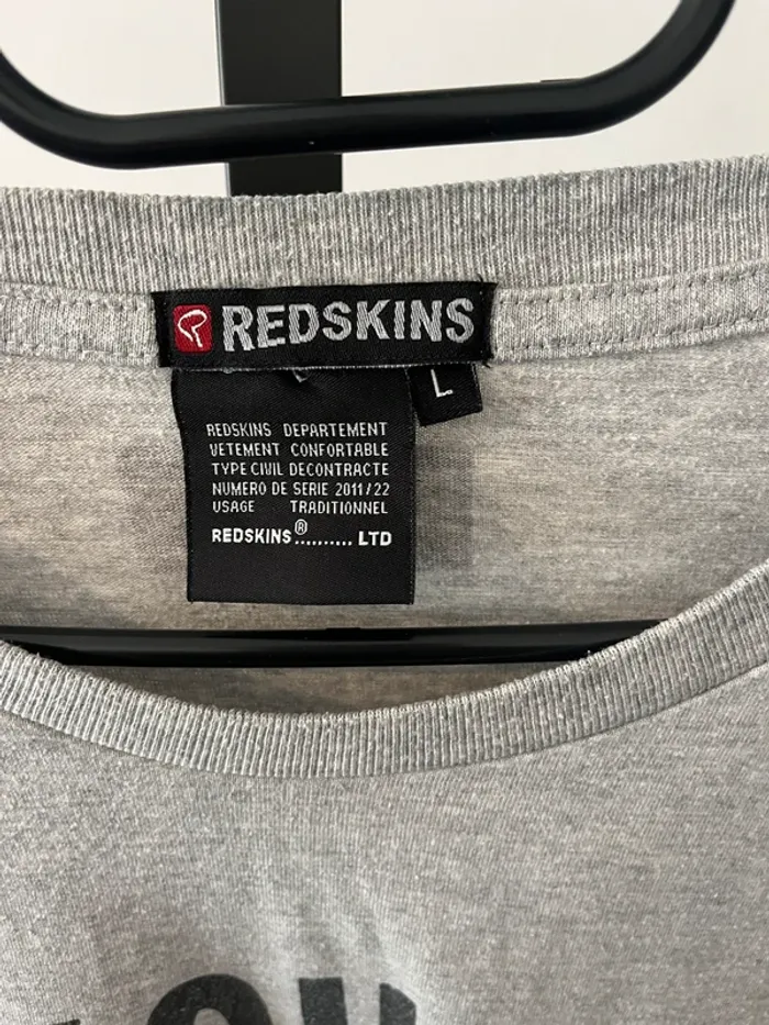 Tee shirt Redskins gris Taille L - photo numéro 3