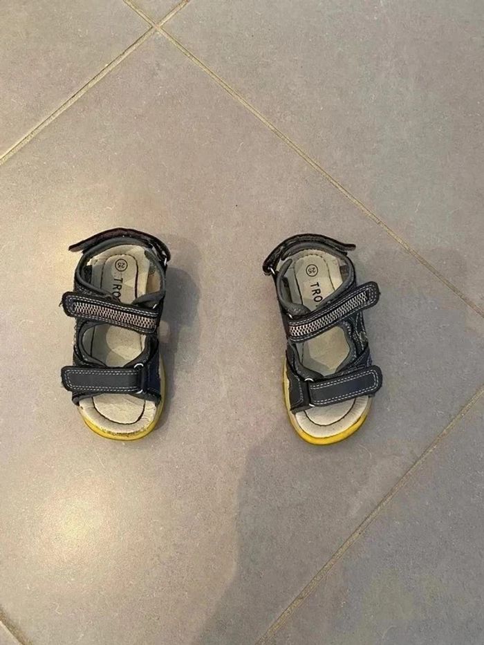 Sandales - Trotop - Bleu, Gris & Jaune - Pointure: 25 - Très Bon état