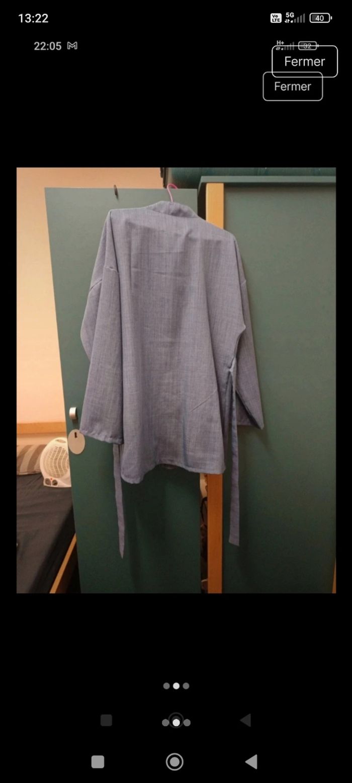 Ensemble mastour bleu en lin - photo numéro 3