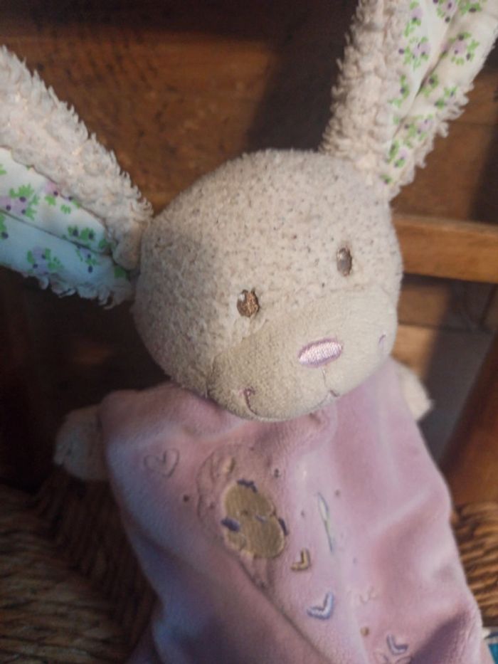 Doudou lapin mauve Tex baby satisfaisant - photo numéro 5