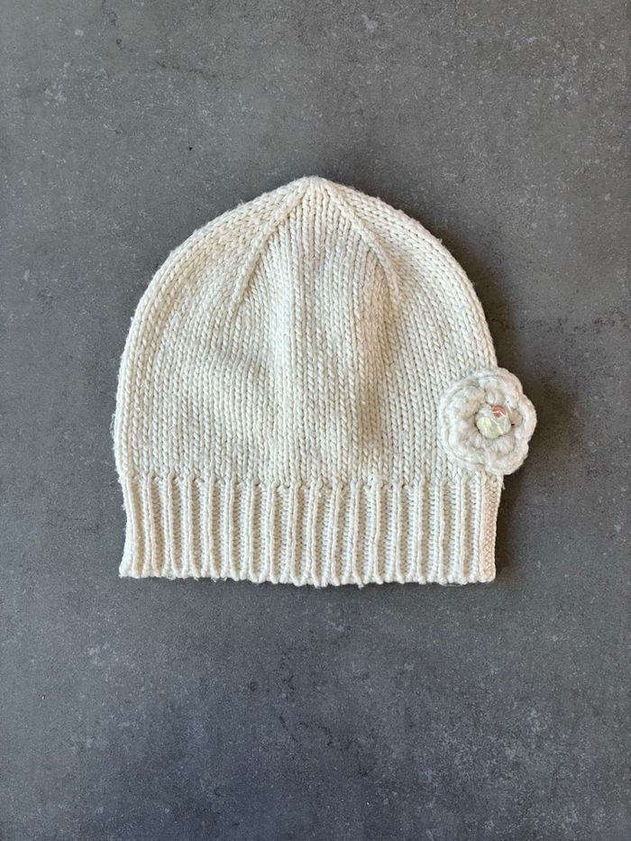 Bonnet hiver fille avec fleur