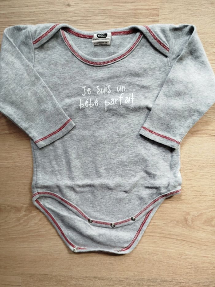 Lot de 3 bodys à manches longues garçon 6 mois - photo numéro 2