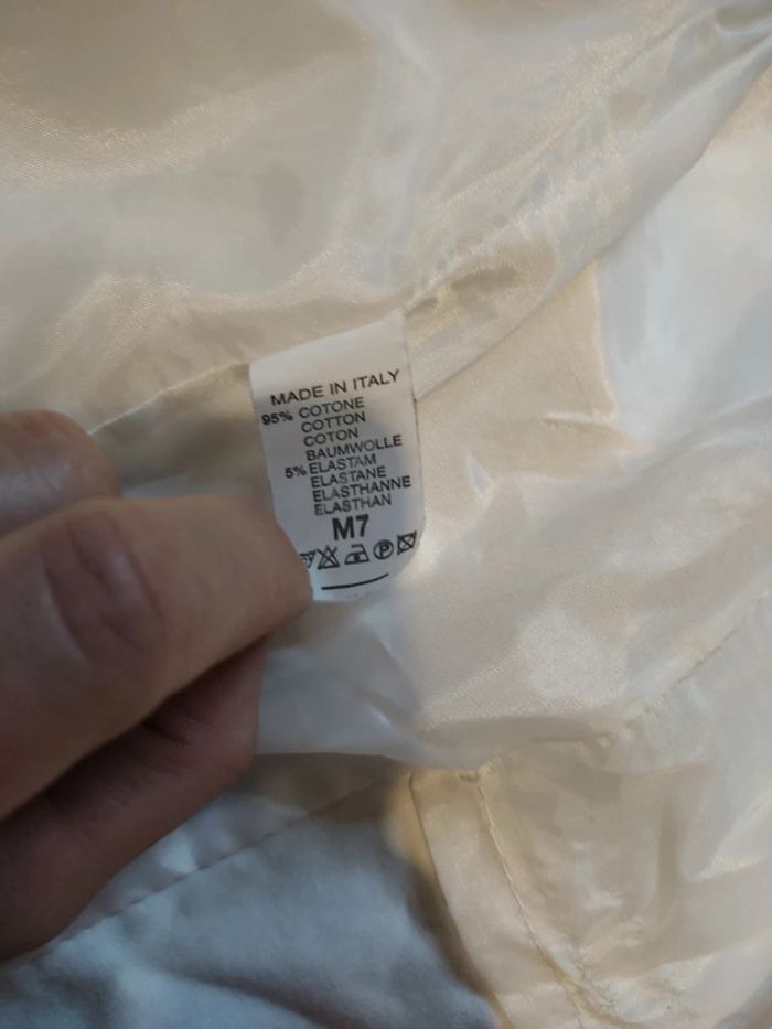Veste courte Blanche cintrée noeud au dos fendu taille 36 - photo numéro 3