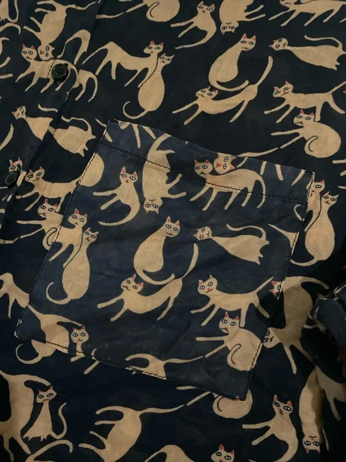 Chemise légère imprimée chat Taille XL-XXL - photo numéro 9