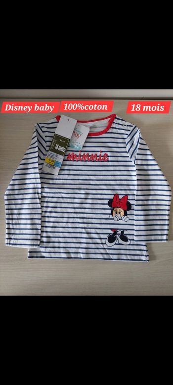 T-shirt rayé Minnie fille 18mois