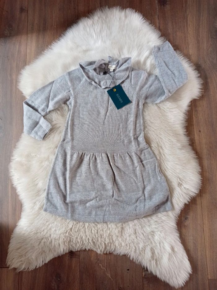 NEUF ! Gocco robe pull gris 3/4 ans 🌸
