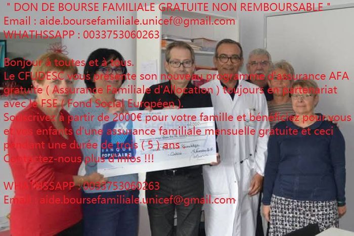 DON DE BOURSE FAMILIALE GRATUITE NON REMBOURSABLE