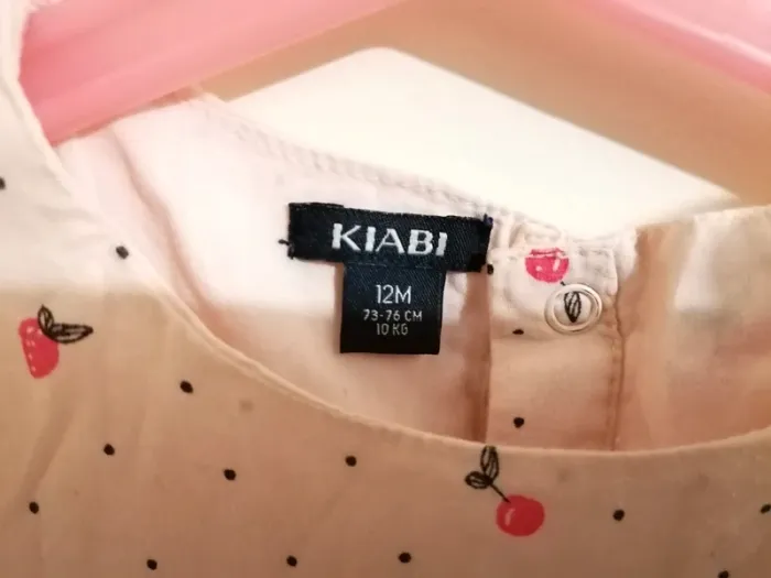 Lot robe été fille 12 mois kiabi cerise étoile - photo numéro 4