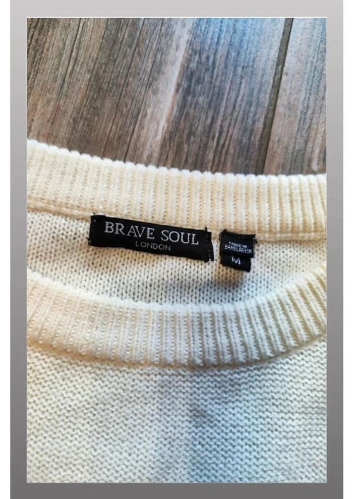 Pull blanc cassé femme Taille M  Brave Soul - photo numéro 3