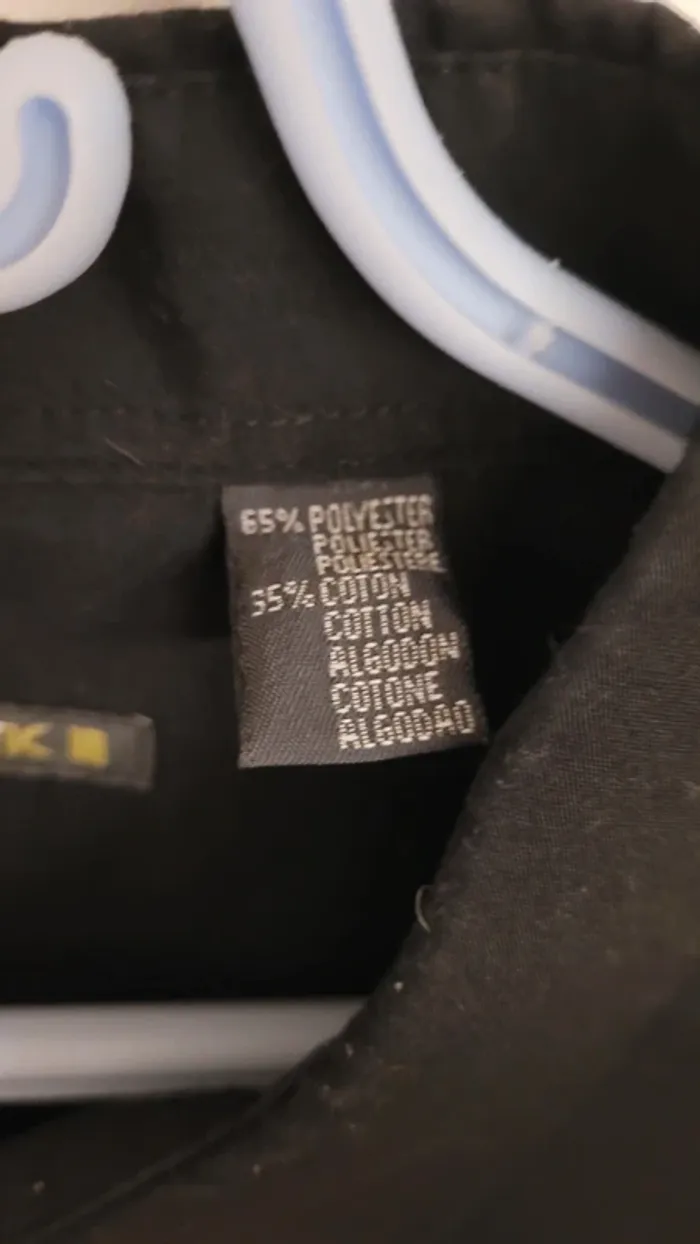 Chemise noire manches longues 35% coton - photo numéro 4