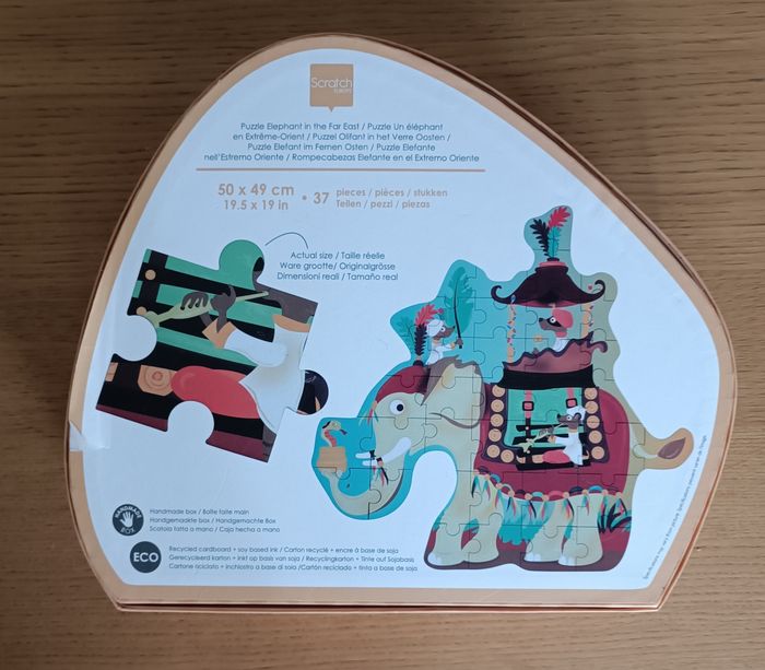 Puzzle contour Scratch "Un éléphant en Extrême Orient" 3 ans + - photo numéro 3