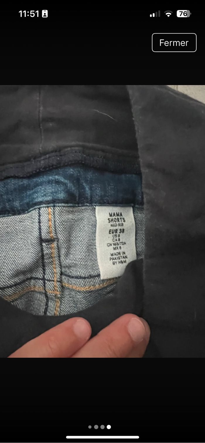 Lot 2 Short jeans maternite Mama HM 38 - photo numéro 3