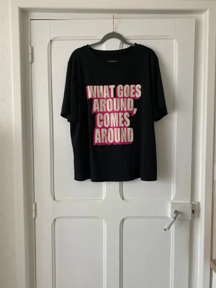 T-shirt imprimé noir/fushia femme - Taille 2XL Shein Curve