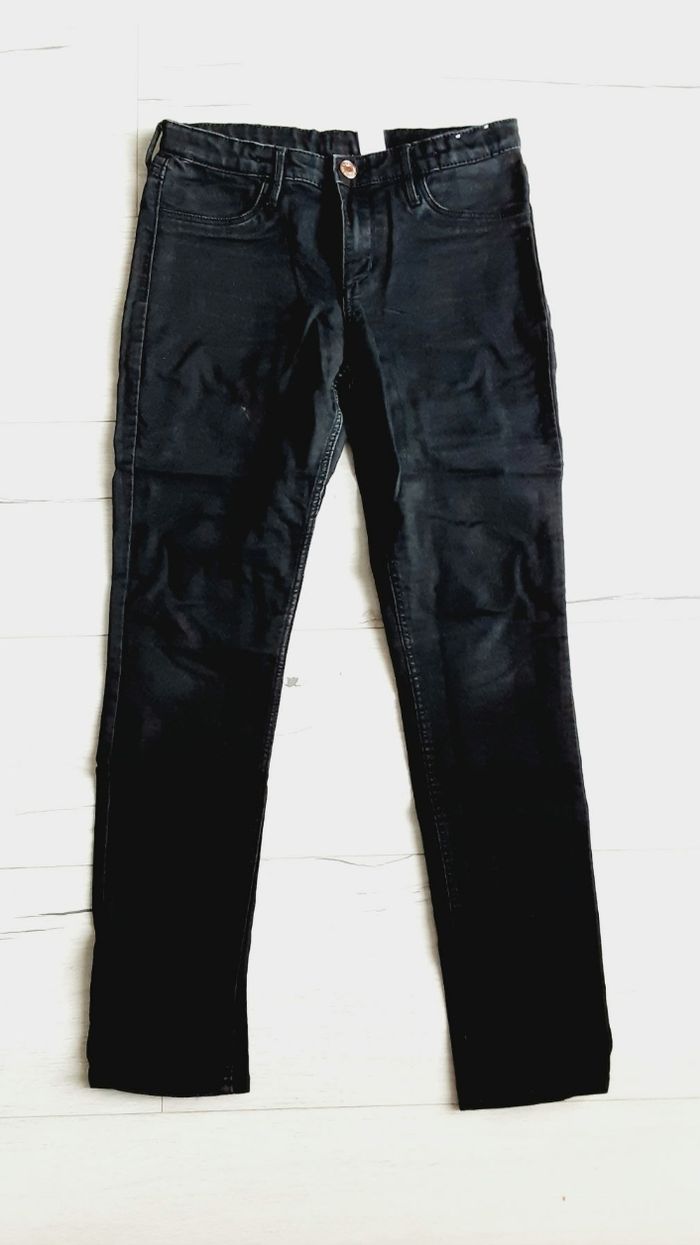 Vêtement mixte garçon fille pantalon jean noir skinny fit et denim 12 ans
