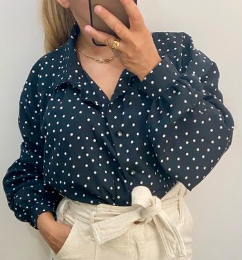 Chemise a pois handmade manches bouffantes Taille Unique