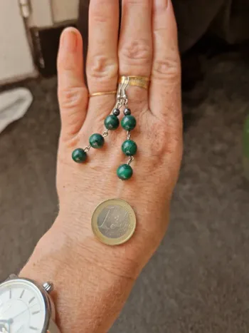 Boucles d'oreilles malachite
