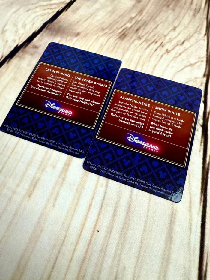 Cartes à collectionner Disneyland Paris - blanche neige et les sept nains - photo numéro 3