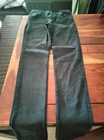 Pantalon toile uni bleu marine en 16 ans Gémo
