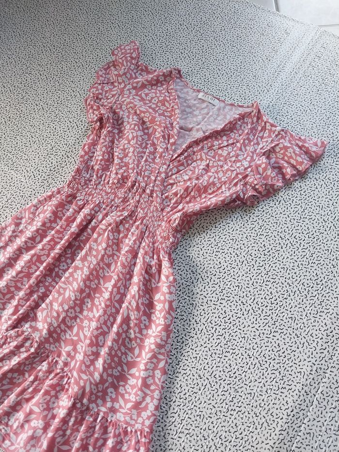 Robe fleurie rose/blanc – Taille XL - photo numéro 3