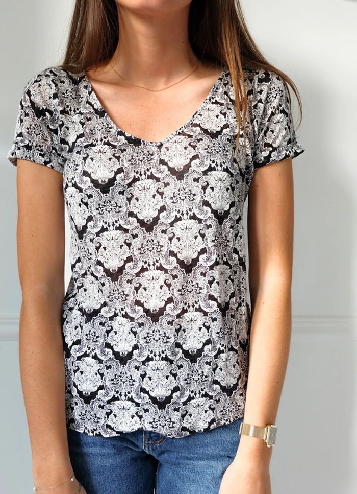 Tee shirt manches courtes à motifs Naf Naf - photo numéro 2